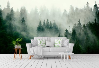 Fototapet Natura&#44; Ceață peste Pădure